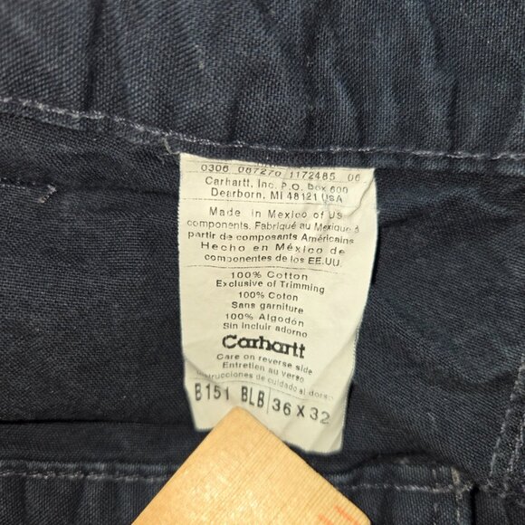 Carhartt Utility Work Pants Loose Mens 36x32 (~34x27) Carpenter B151 BLB Blue - Picture 4 of 8